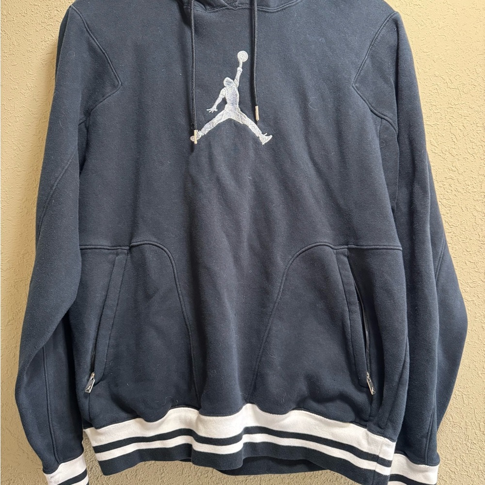 Jordan Dark Blue Hoodie with White Logo